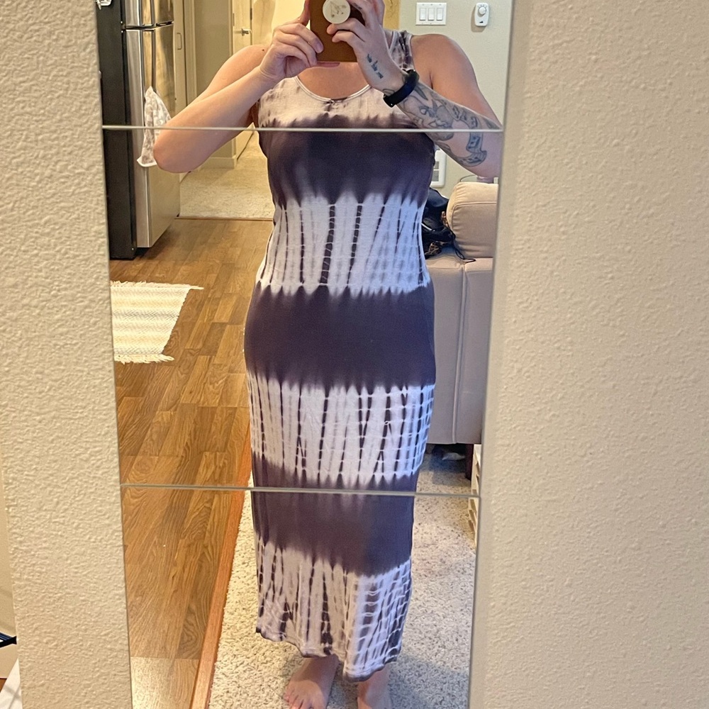 Tie dye maxi dress size small #72